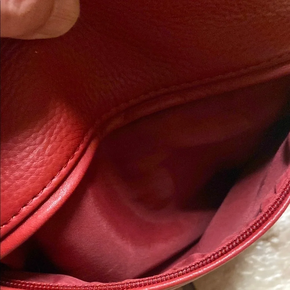 Sophisticated Red Leather Shoulder Bag with Casual Style Practical Crossbody
